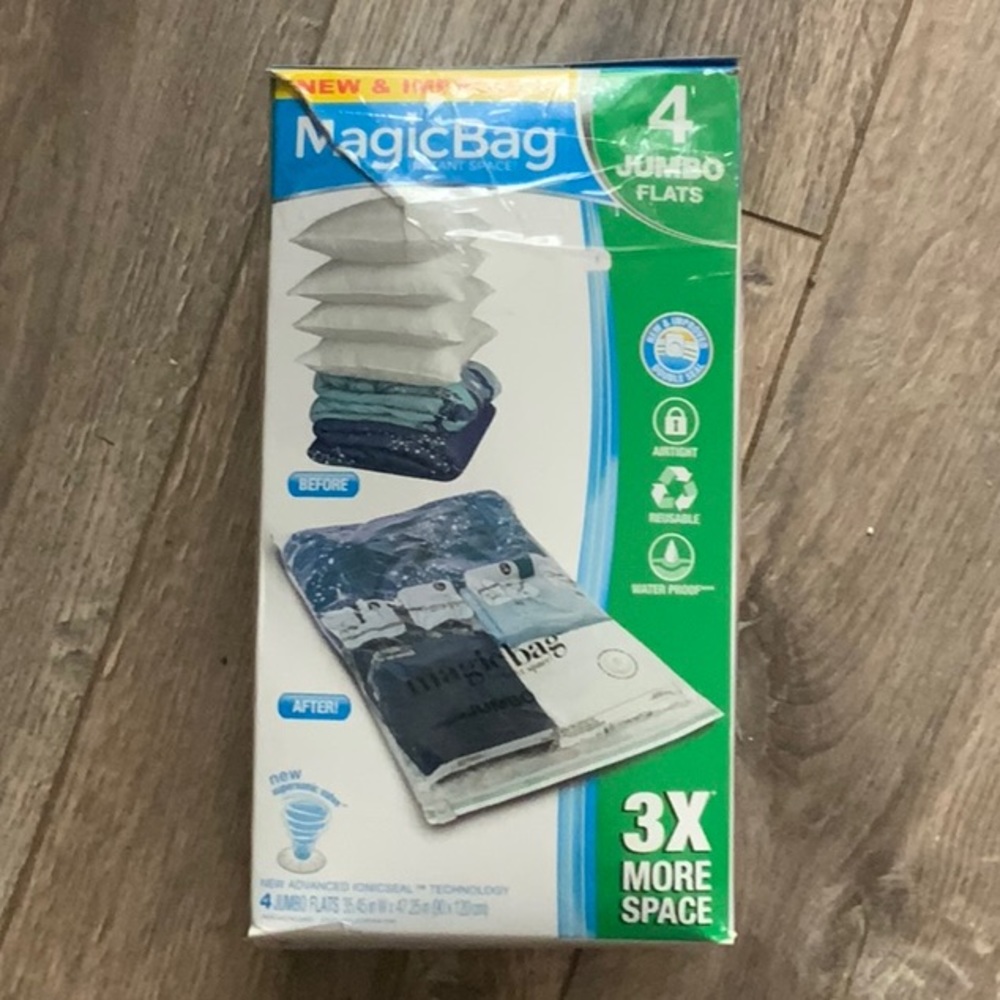 Magic Bag Instant Space Jumbo Flats Storage Bags, Set of 4